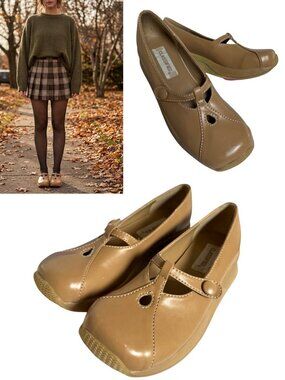 RARE ICONIC SUPER CHUNKY 90'S BEIGE CLASSIFIED T STRAP LOAFERS SZ. 6.5 NEW